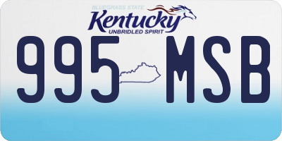 KY license plate 995MSB