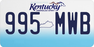 KY license plate 995MWB