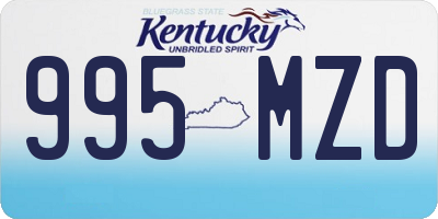 KY license plate 995MZD