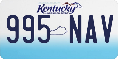 KY license plate 995NAV