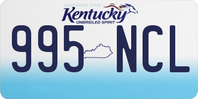 KY license plate 995NCL