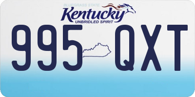 KY license plate 995QXT