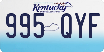 KY license plate 995QYF
