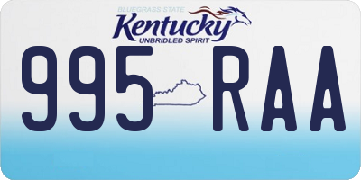 KY license plate 995RAA