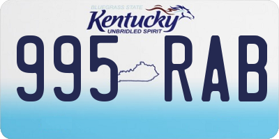 KY license plate 995RAB