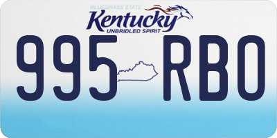 KY license plate 995RBO
