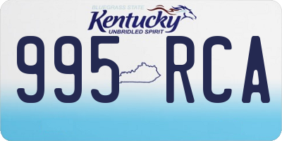 KY license plate 995RCA