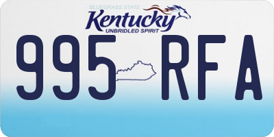 KY license plate 995RFA