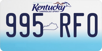 KY license plate 995RFO