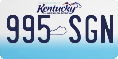 KY license plate 995SGN