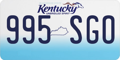 KY license plate 995SGO