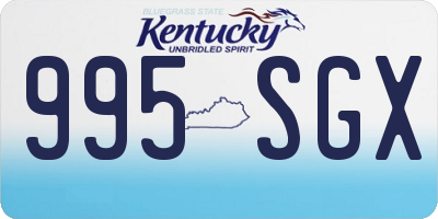 KY license plate 995SGX