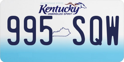 KY license plate 995SQW