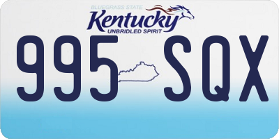 KY license plate 995SQX