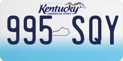 KY license plate 995SQY