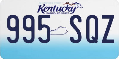 KY license plate 995SQZ