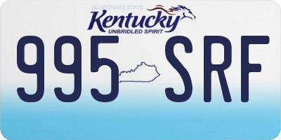 KY license plate 995SRF