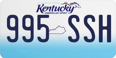 KY license plate 995SSH