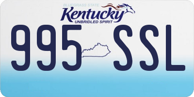 KY license plate 995SSL