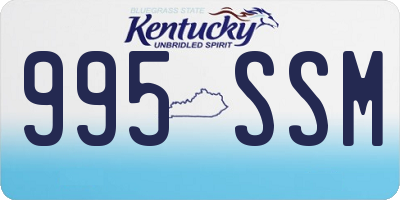 KY license plate 995SSM