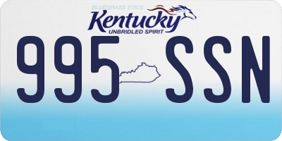 KY license plate 995SSN