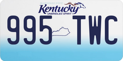 KY license plate 995TWC