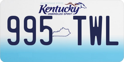 KY license plate 995TWL