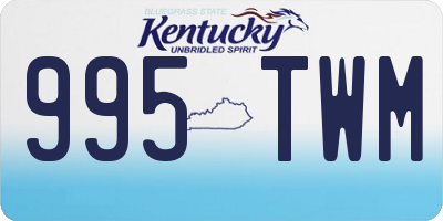 KY license plate 995TWM