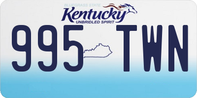 KY license plate 995TWN