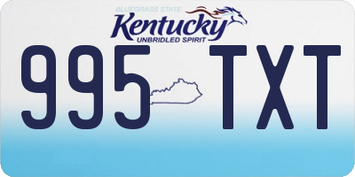 KY license plate 995TXT