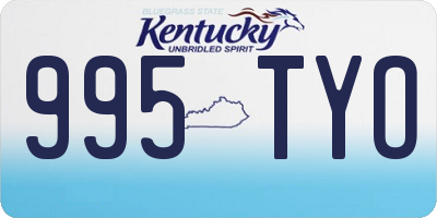 KY license plate 995TYO