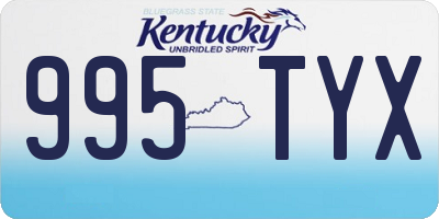 KY license plate 995TYX