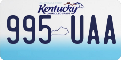 KY license plate 995UAA