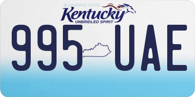 KY license plate 995UAE