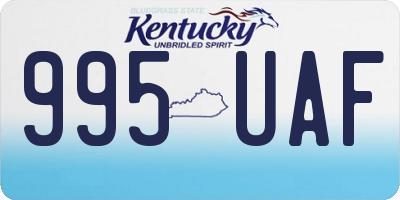 KY license plate 995UAF