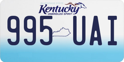KY license plate 995UAI