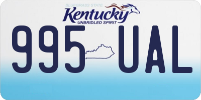 KY license plate 995UAL