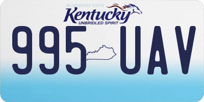 KY license plate 995UAV