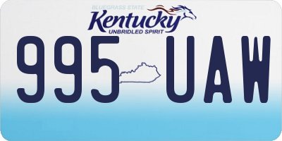 KY license plate 995UAW