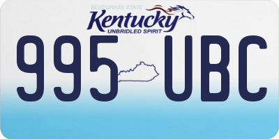 KY license plate 995UBC