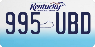 KY license plate 995UBD