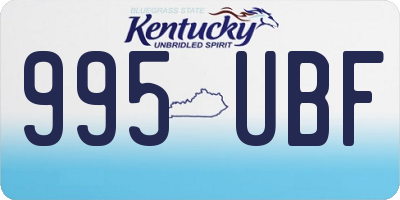 KY license plate 995UBF
