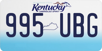 KY license plate 995UBG