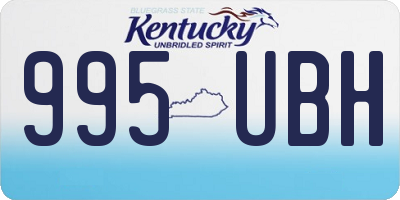 KY license plate 995UBH