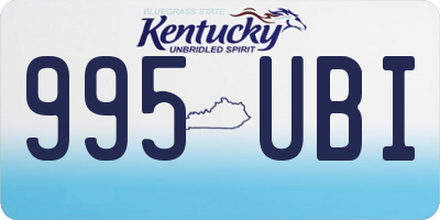 KY license plate 995UBI