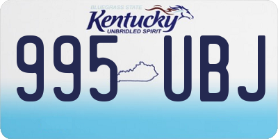 KY license plate 995UBJ
