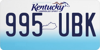 KY license plate 995UBK
