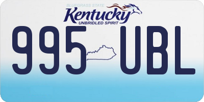 KY license plate 995UBL
