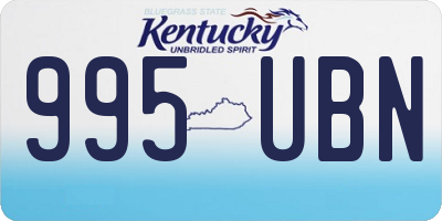 KY license plate 995UBN