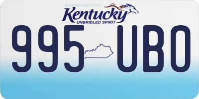 KY license plate 995UBO